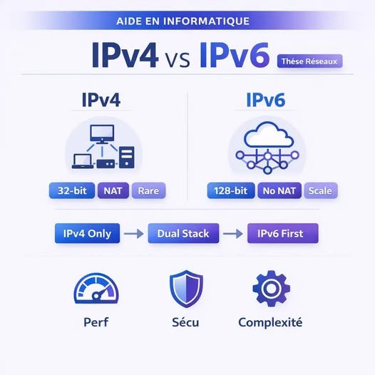 Sujet de thèse (Réseaux) : Étude comparative IPv4 vs IPv6 en entreprise (réelle ou simulée)