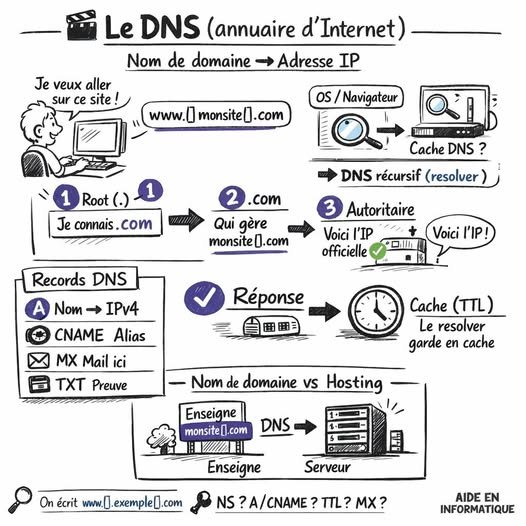 Le film du DNS : comment ton PC trouve “l’adresse” d’un site sur Internet