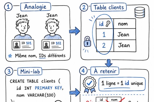 SQL & Admin BD  Clé primaire : la carte d’identité d’une ligne