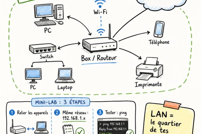 C’est quoi un LAN ? Le réseau local expliqué à ceux qui partent de zéro, voire de -1