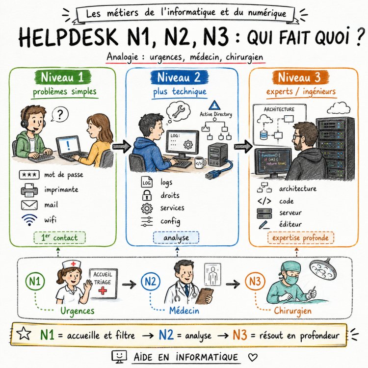 Helpdesk niveau 1, niveau 2, niveau 3 : qui fait quoi ?