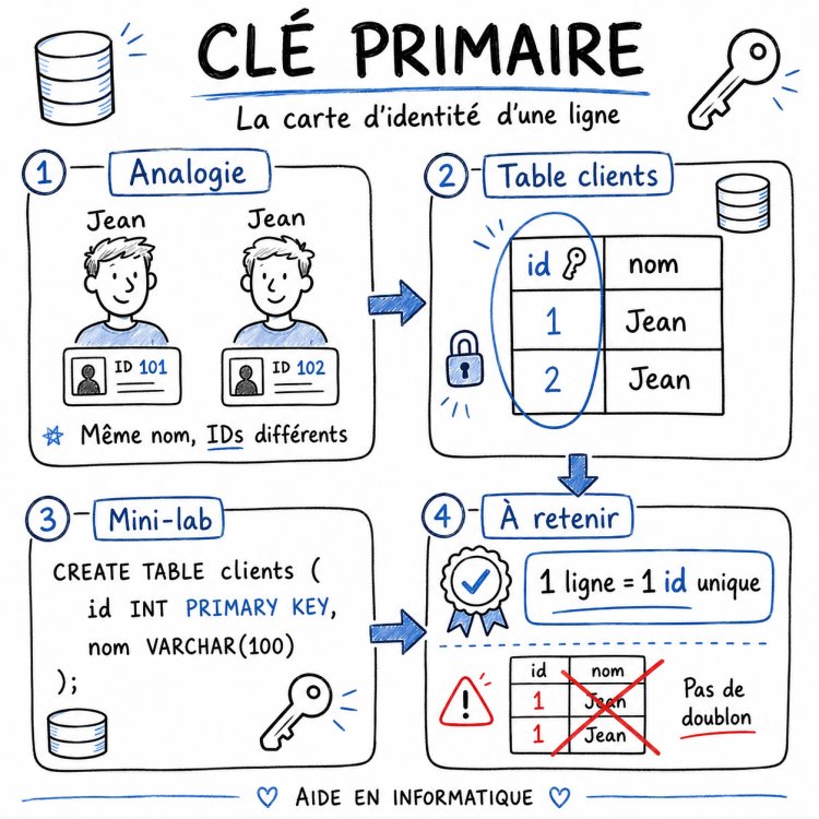 SQL & Admin BD  Clé primaire : la carte d’identité d’une ligne