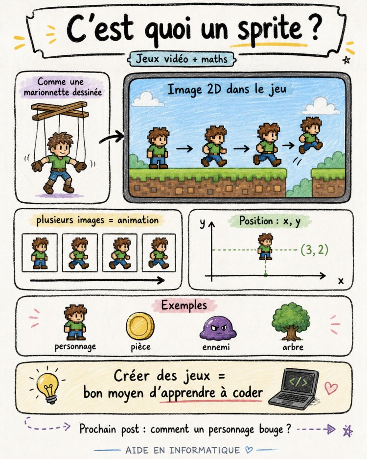 Les jeux vidéo et les maths derrière les jeux:  C’est quoi un sprite