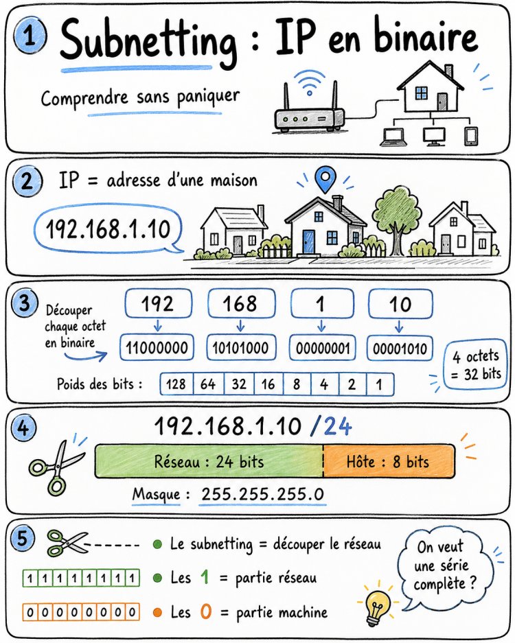 SUBNETTING : comment traduire une adresse IP en binaire sans paniquer ?